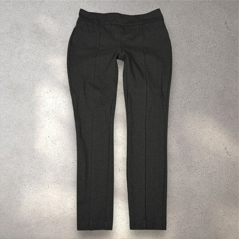 Hilary Radley Pull-On Slim Ponte Pants Women's S Gray Low Rise Preppy Workwear